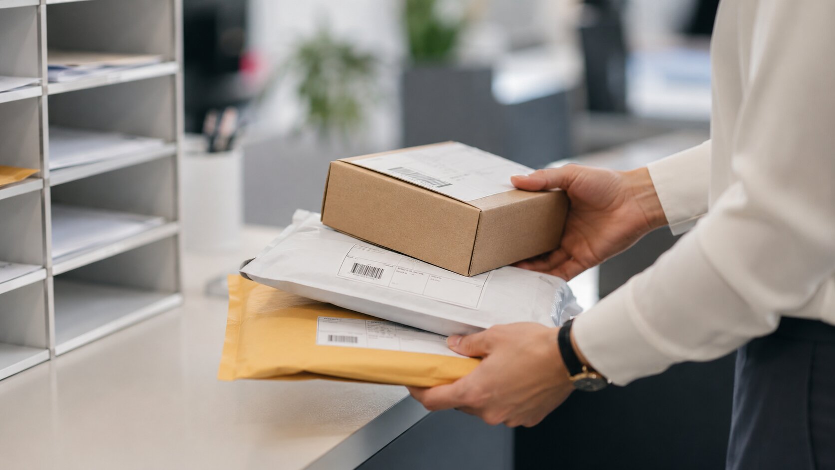 Business Professional picks up their mail at the FlexNest Virtual Office